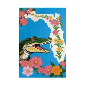 Puzzle con alligatore della Florida - da 110 a 1014 pezzi, fauna selvatica delle Everglades, souvenir della Florida, paesaggio naturale, puzzle con mappa dello stato