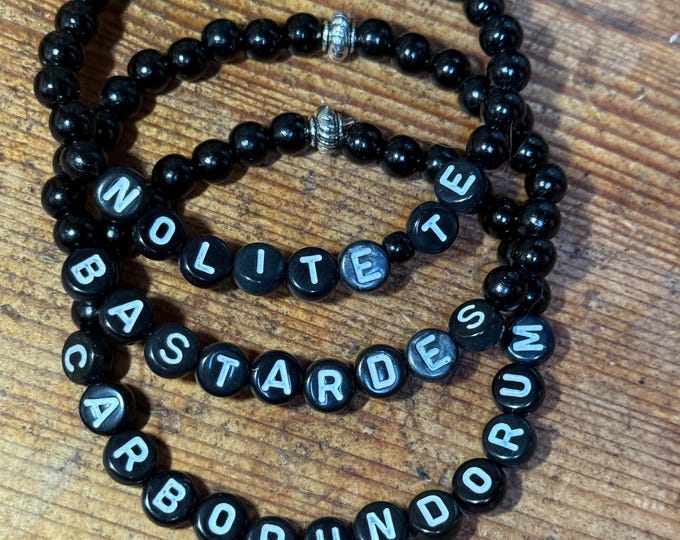 Nolite Te Bastardes Carborundorum Bracelet Set: Handmaid's Tale Resist Jewelry