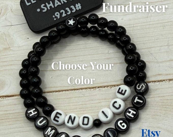End ICE or Abolish ICE  Bracelet with Free Whistle  • Handmade Immigrant Rights Fundraiser