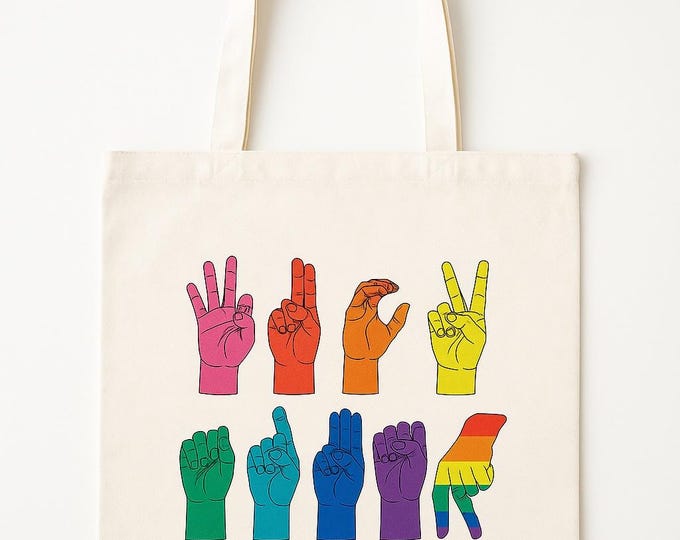 FDT Sign Language Canvas Tote: Anti-Trump Resist Bag