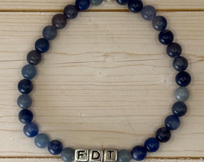 FDT Friendship Bracelet: Blue Aventurine Gemstone Beads, Ally Bracelet