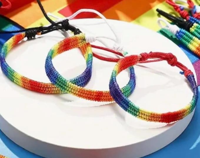 Rainbow Threaded Bracelet | LGBQTIA+ | Gay | Queer | Lesbian | Pride | Ally