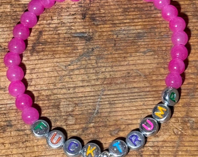 F*ck Trump Friendship Bracelet: Elegant Glass Bead Ally Bracelet