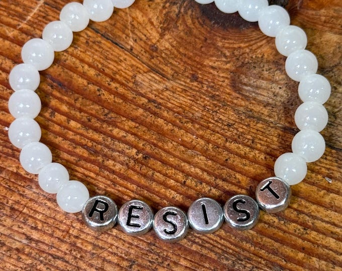 Resist Glass Bead Bracelet: Political Ally Friendship Jewelry