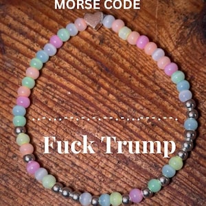 Morse Code 'Fuck Trump' Beaded Bracelet: Resist, Democracy, FDT
