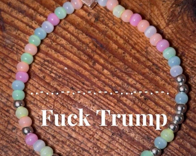 Morse Code 'Fuck Trump' Beaded Bracelet: Resist, Democracy, FDT