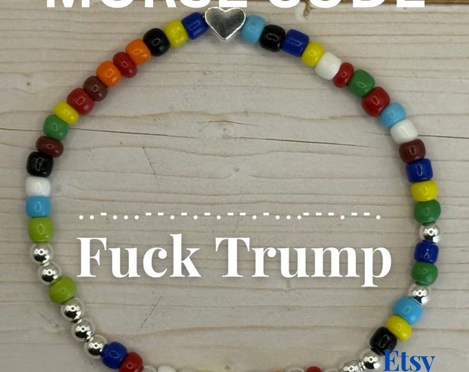 Morse Code 'Fuck Trump' Beaded Bracelet: Resist, Democracy, FDT