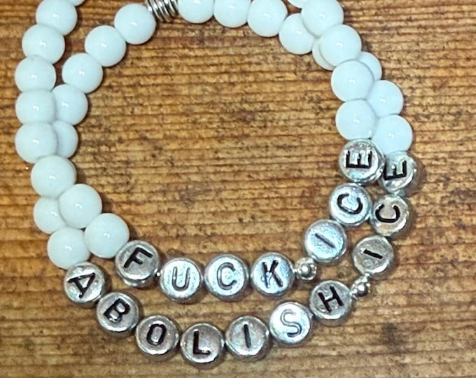 Abolish ICE Beaded Bracelet: Feminist Solidarity Jewelry
