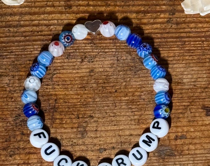 FDT Friendship Bracelet: Millefiori Flower Lampwork Glass Beads