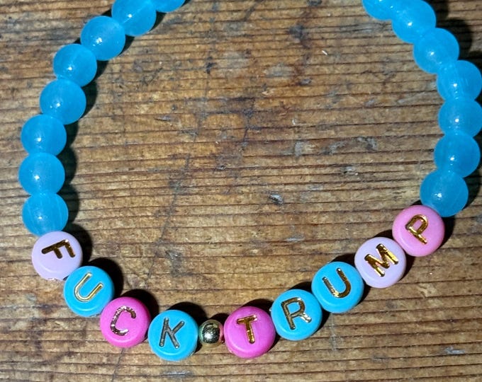 F*ck Trump Friendship Bracelet: Elegant Glass Bead Ally Bracelet