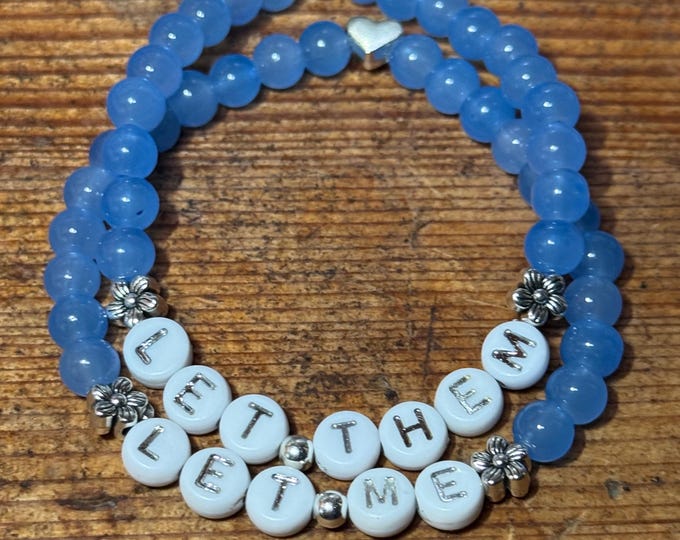 Glass Bead Friendship Bracelet Set: "Let Them" "Let Me"