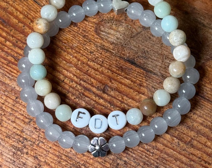 FDT Friendship Bracelet Set: Amazonite Gemstone Beads, Anti-Trump Ally