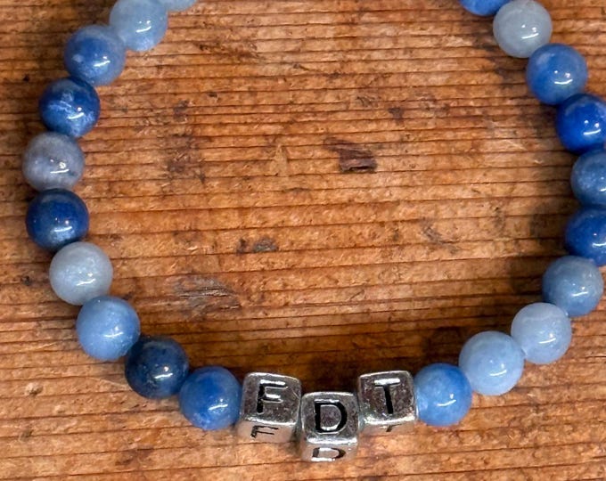 FDT Friendship Bracelet: Blue Aventurine Gemstone Beads, Ally Bracelet