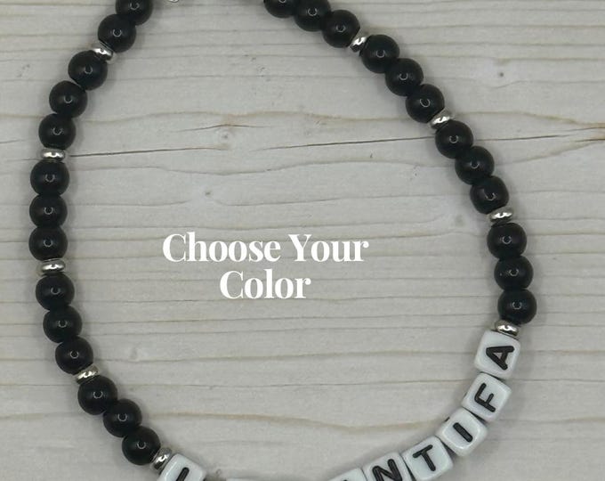 I AM ANTIFA Beaded Stretch Bracelet - Political Protest Jewelry FDT - Choice of Color