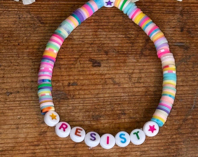 Resist Rainbow Friendship Bracelet | Solidarity | Ally |Democrat | Feminist | United | Anti-Trump | FDT | Fuck Trump