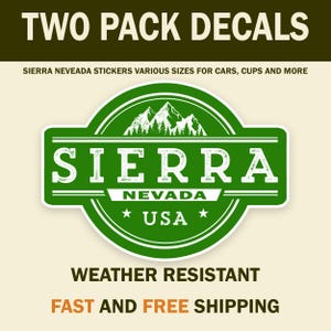 Sierra Nevada Mountains Stickers 2 Pack High Quality