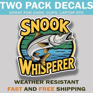 Snook Fishing Sticker Decals - Stickers for Snook Fishermen 2 Pack