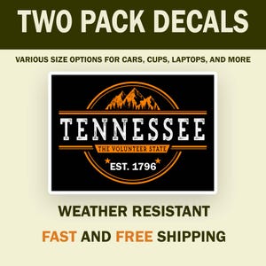 Tennessee Sticker Pack: Vintage Souvenir Decals - Set of 2