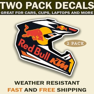 Red Bull KTM Racing Decals: Weatherproof MotoGP Stickers (Set of 2)