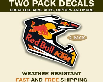 Red Bull KTM Racing Decals: Weatherproof MotoGP Stickers (Set of 2)