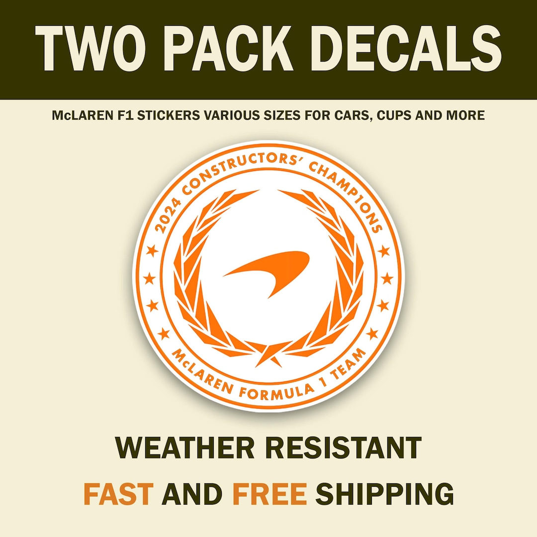 Mclaren F1 Stickers: 2024 Constructors Champions Decals (two Pack) - Etsy