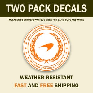 McLaren F1 Stickers: 2024 Constructors Champions Decals (Two Pack)
