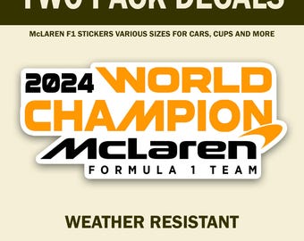 Mclaren F1 World Champions Sticker Decal - Weather Resistant Vinyl (two ...
