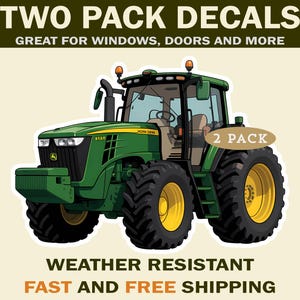 John Deere 8120 Tractor Decal Stickers - Weather Resistant Vinyl (Two Pack)