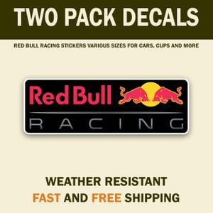 Red Bull Racing Stickers: F1 & MotoGP Decals - Weatherproof Set of 2