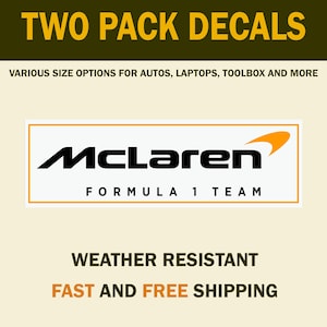 McLaren F1 Sticker Set 2 Pack McLaren Formula 1 Racing Decals