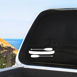 Canoe with Two Paddles Vinyl Decal, Multiple Colors - For Any Non-Porous Surface, Indoor / Outdoor