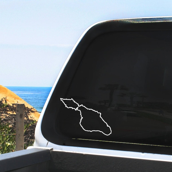 Santa Catalina Island Car Vinyl Decal - Outline Design - 8, 9, 10, 11, 12 inches, in multiple colors, Indoor / Outdoor Use