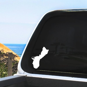 Guam Island Car Vinyl Decal, Multiple sizes and colors - Indoor / Outdoor