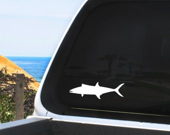 King Mackerel Fish Vinyl Decal - SOLID Design - Fishing Graphic - 4 to 18 inch sizes, Multiple Colors - For Vehicles, Any Smooth Surface