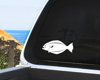 Halibut Vinyl Decal - Fishing Graphic - In multiple sizes and colors - For Vehicles and Any Smooth Non-Porous Surface