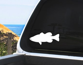 Largemouth Bass Fish Vinyl Decal - SOLID design - Fishing Graphic - In multiple sizes and colors - For Vehicles, Smooth Non-Porous Surface