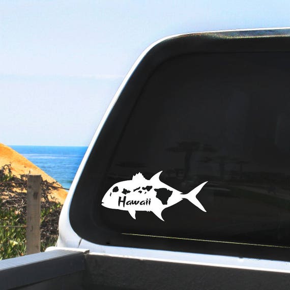 HAWAIIAN ULUA FISH Hawaii Vinyl Decal Car Window Sticker CHOOSE 6