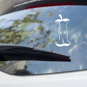 Apple Core - Garden Fruit Vinyl Decal - Multiple Colors and Sizes - Indoor / Outdoor Use