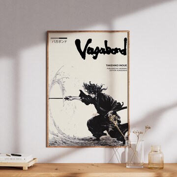 The Vagabond Collection - Water Swordman Musashi Minimalist Manga/Anime Paper Poster