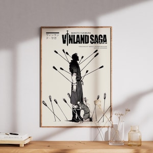 Colección Vinland: póster impreso del anime Vinland, obra de arte japonesa, regalo para fanáticos del anime, estética minimalista vintage.