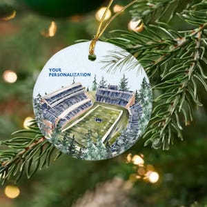 Aquarel college-kerstornament – Penn State Football Field – cadeau voor studenten, alumni en fans