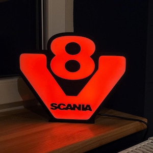 Scania V8 LED-light | Decoration Lamp | Home / Garage / Truck | Gift for him / Gift for her