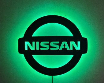 Nissan ledverlichting / Wanddecoratielamp / Garage / Werkplek / Woning / Nissan-autologo / Cadeau voor hem of haar