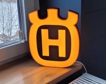 Husqvarna led-bord / Wanddecoratielamp / Veelkleurige gloed voor garage / werkplaats / mancave