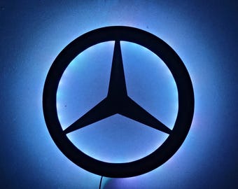 Mercedes ledverlichting / Wanddecoratielamp / Garaje / Mancave / Logotipo de Mercedes Benz