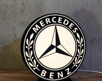 Lámpara de escritorio LED Mercedes: decoración para el garaje, regalo para los amantes de los coches