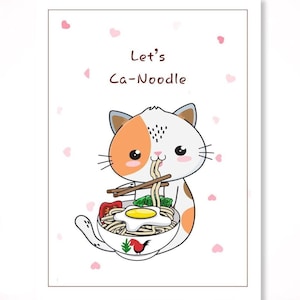Leuke romantische kat woordspeling wenskaart digitale download direct afdrukbaar!  Liefde, daten, jubileum Kawaii grappige wenskaart voor hem, haar!
