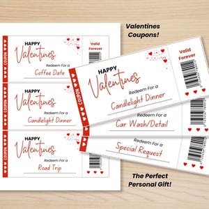 Buoni sconto d'amore, buoni sconto per San Valentino, regali per San Valentino, buoni sconto d'amore, buoni stampabili in formato PDF, buoni per la stampa istantanea, buoni per il download digitale per lui o per lei.