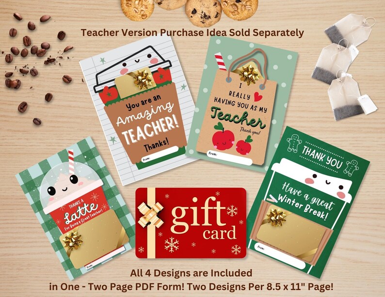 Christmas Coffee Gift Card Holder, Java Theme (digital Download) - Etsy