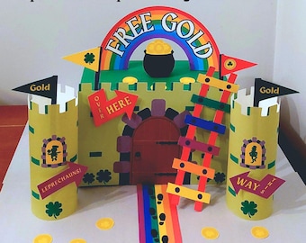 Leprechaun Trap Craft, 3D Build St. Patrick's Day Activity Castle Theme Printable (Digital Download)